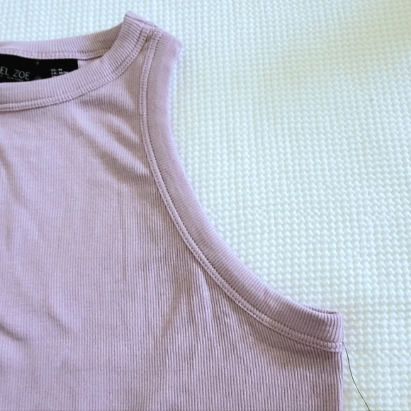 Rachel Zoe Sleeveless Fitted Ribbed Light Lavender💜 Top - NWT - Picture 7 of 10